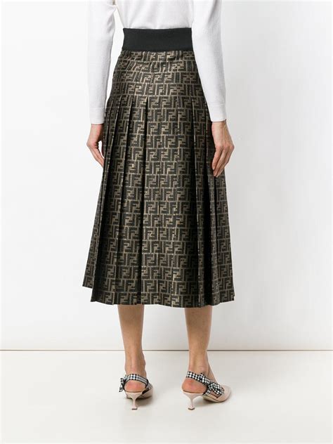 fendi logo pencil skirt|fendi pleated skirt.